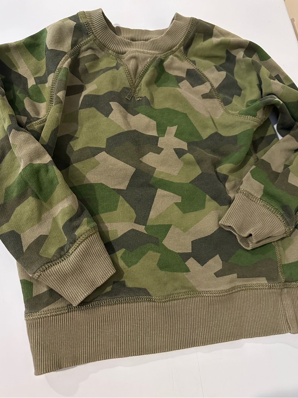 Kids Camo Pull-On Sweatshirt Jacket - Green Camo